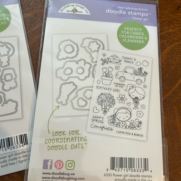 Doodlebug "Flower Girl" clear stamps & dies - Picture 6 of 7